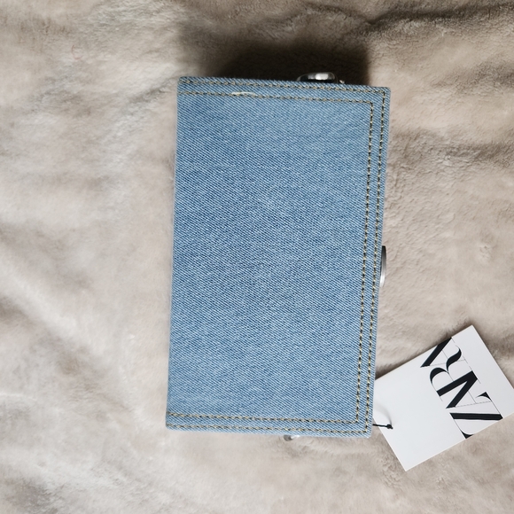 ZARA denim rectangular mini crossbody bag Denim light blue NWT! - Picture 4 of 14